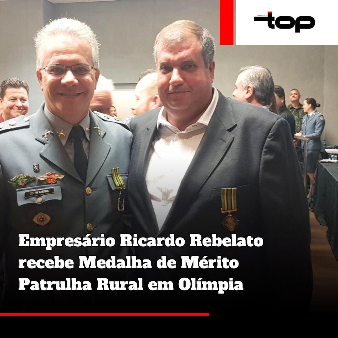 Empresário Ricardo Rebelato recebe Medalha de Mérito Patrulha Rural em Olímpia