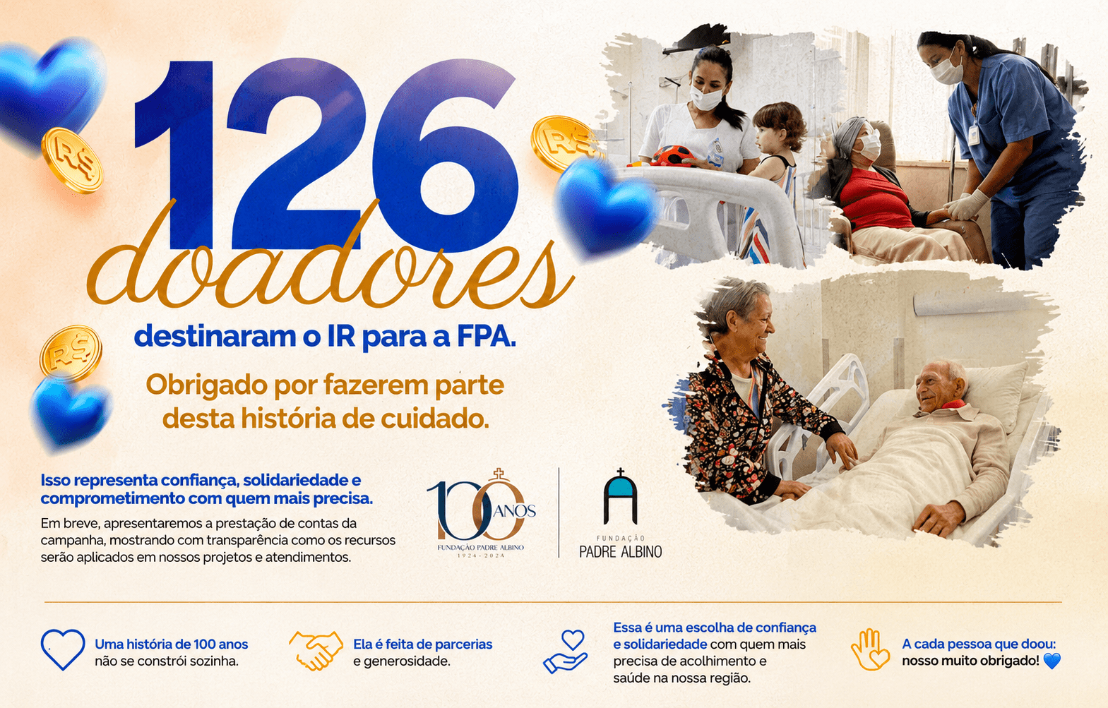 126 doações fortalecem legado centenário de cuidado